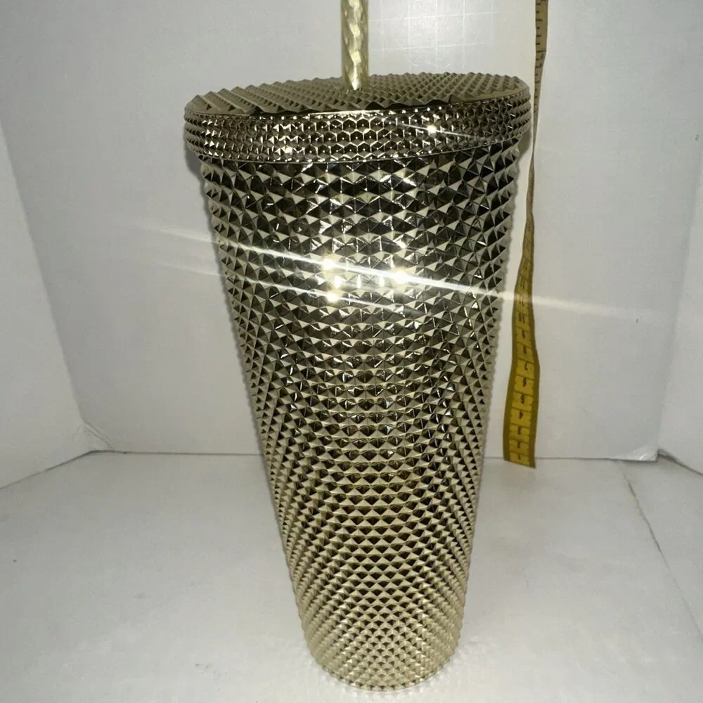 Starbucks 24 oz Venti Cold Cup Gold Studded Tumbler Holiday 2022